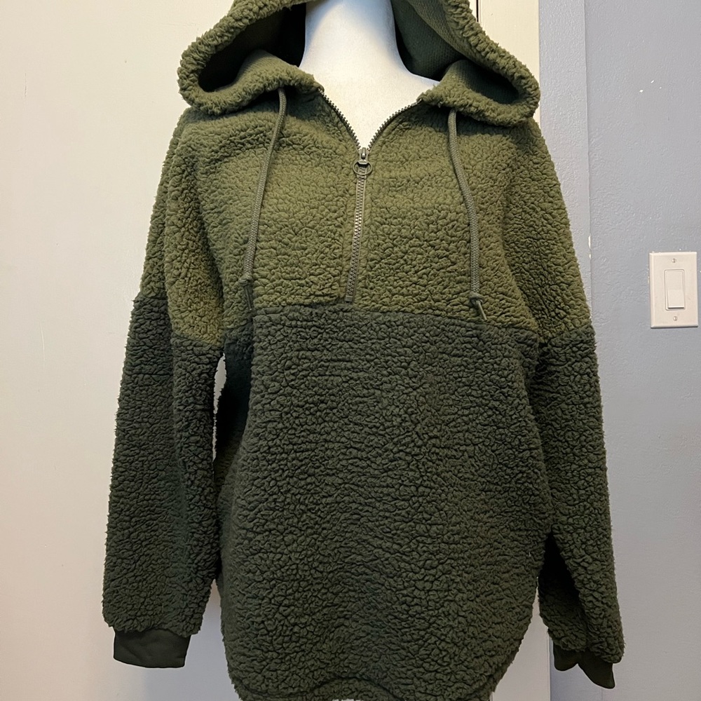 VS PINK QUARTER ZIP SHERPA